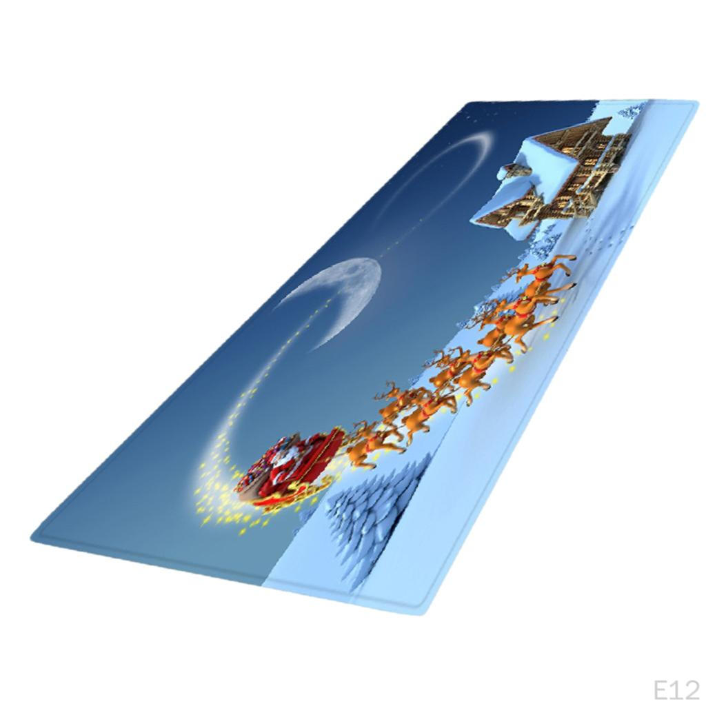 3D Effect Christmas Area Rug Carpet 120x40cm for Home Decoration