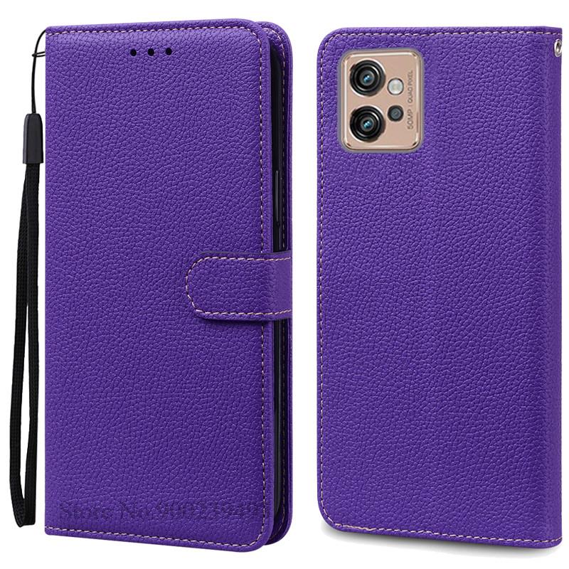 

Кожаный чехол для Motorola Moto G32, чехол с магнитным откидным чехлом для Moto G32, MotoG32 G 32, чехлы для телефонов с отделением для карт, Fundas for Moto G32 темно-фиолетового