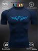 Men's Compression Shirt Quick Dry Neon Green Gym T-Shirt Blue Tribal Eyes Print Workout Sportswear