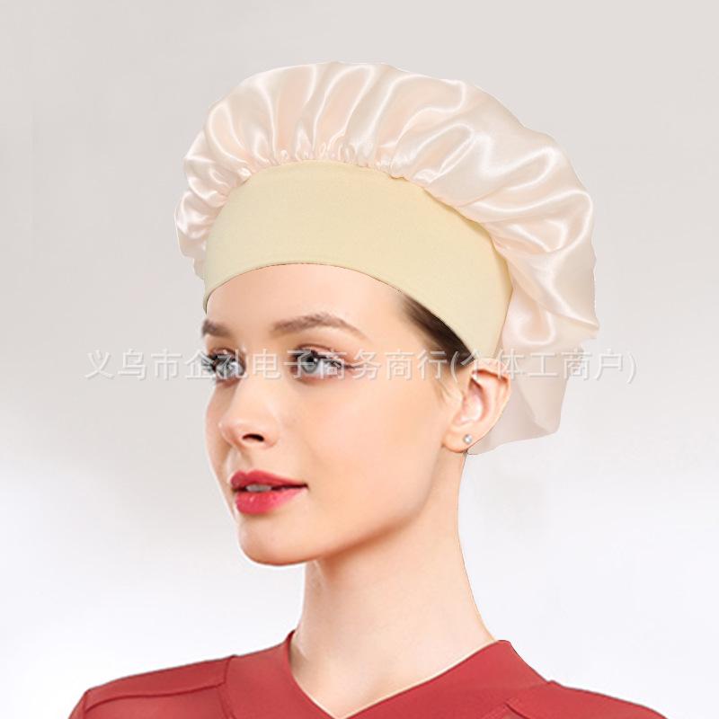 Women's Satin Wide-Brim Nightcap for Hair Care & Styling