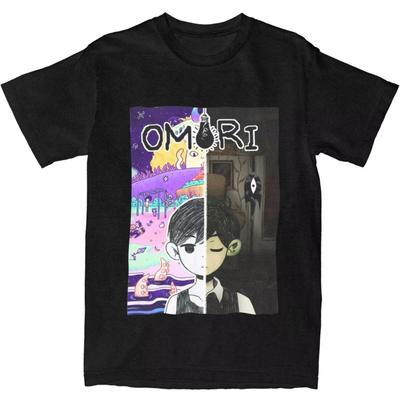 Hot Anime Game Omori T-shirt Y2K Retro T-shirt Round Neck Harajuku T-shirt Wholesale Comfortable Short-sleeved Shirt