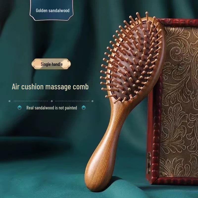 Sandalwood Multifunctional Scalp Massage Comb: Hair Loss Therapy, Gua Sha, Face & Eye Meridian Dredging Tool