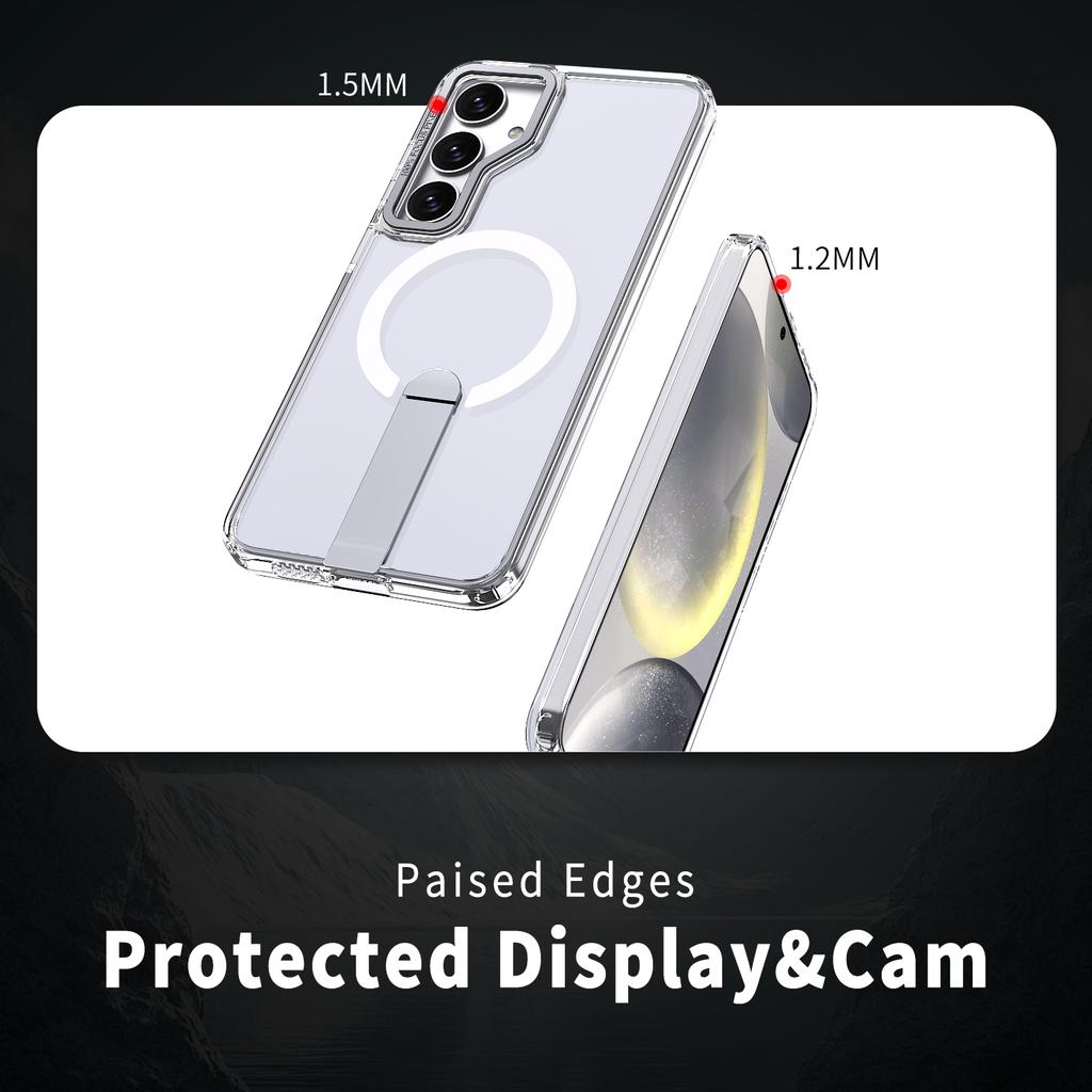 For Samsung Galaxy S25/S24 Magnetic Case Kickstand TPU + Acrylic Phone Cover