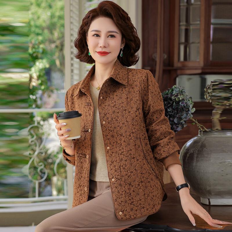 YUZHAOLIN Women's Mid-Aged Fashion Spring Autumn Casual Jacket