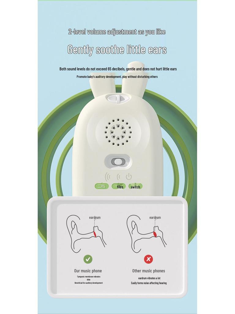 Baby Soothing Music Phone Toy with Bite-Safe Silicone Case, for Early Education, 0-12 Months