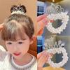 Girl Cute Flower Hair Rope Princess Hair Ring Pearl Head Rope Rubber Band Crown Headdress Fashion