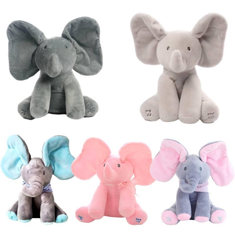 Elephant Plush Toy For Kids Soft And Cuddly Stuffed Animal With Music And Sound