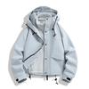 Womens Short Outdoor 3-in-1 Waterproof Windproof Jacket With Fleece Liner Hiking Camping Travel
