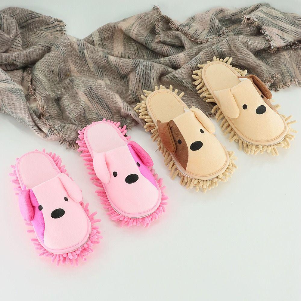 Soft Mop Slippers Reusable Floor Polishing Shoe Slippers Cute Floor Cleaning Slippers  Dust Dirt