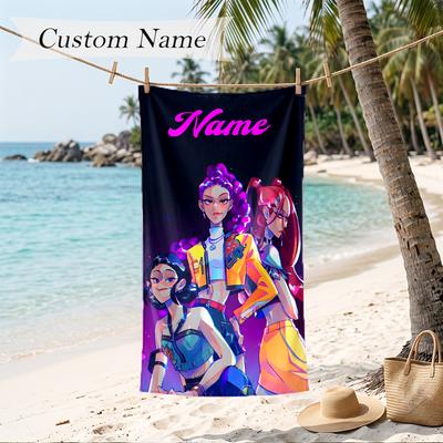 HUNTRIX Strandtuch mit individuellem Namen, personalisiertes weiches Handtuch für Schwimmen, Strand, Reisen