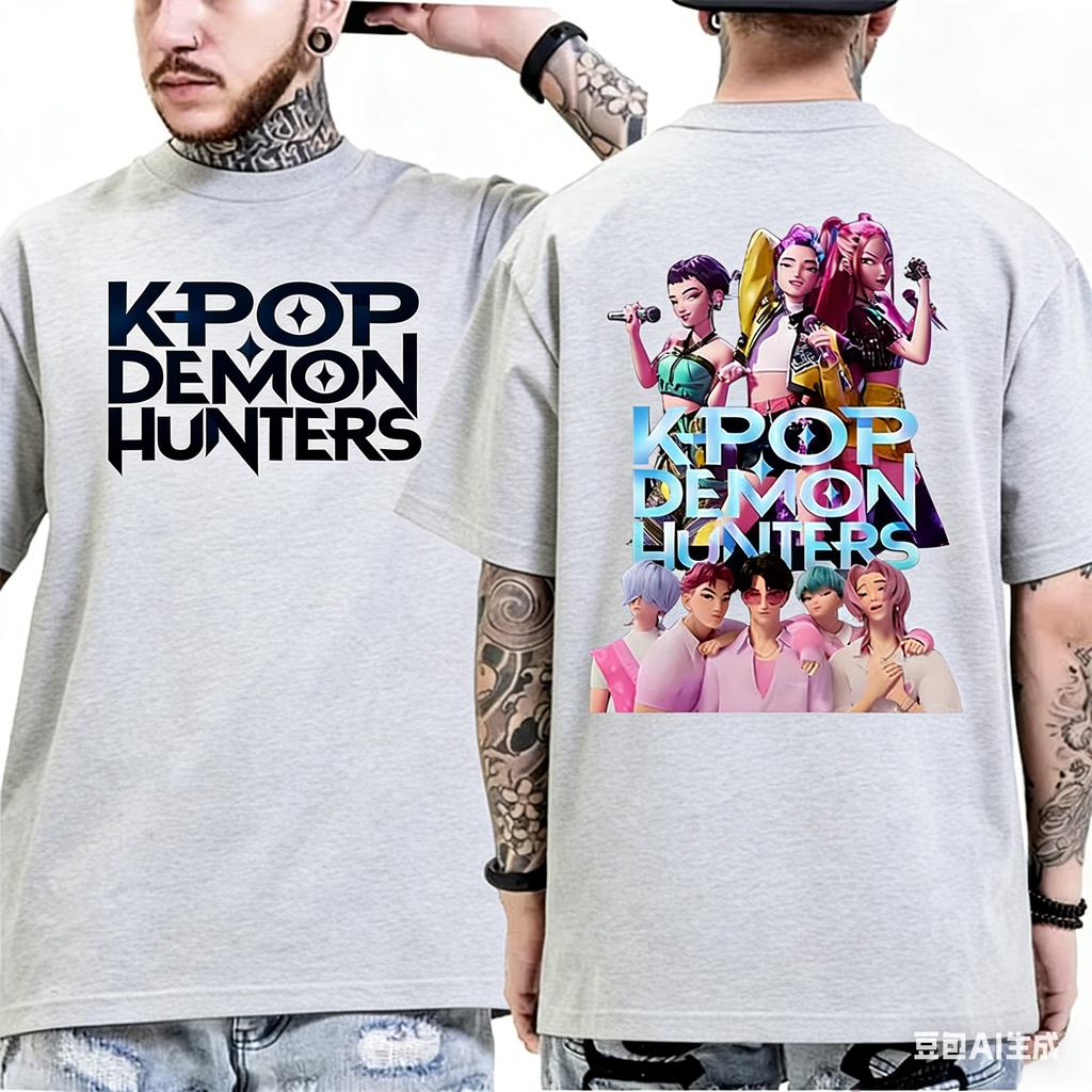 SAjA BoysK Pop Demon Hunters Officially Authorizes Netflix Animated Movie 2026 Summer Men Women Luxury Cotton Oversized Tshirt