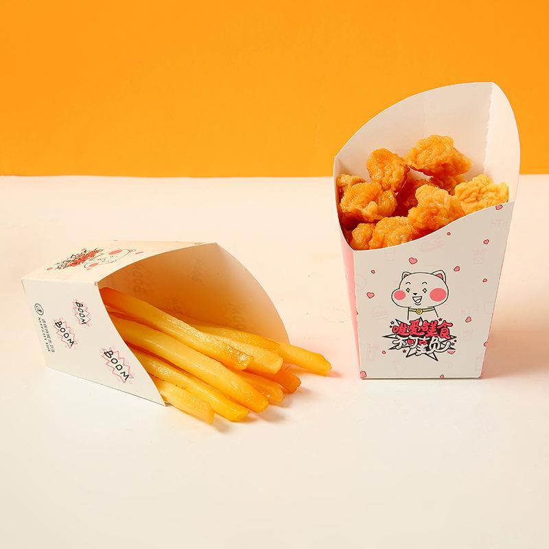 50/100Pcs Disposable French Fries Box Food Fried Chicken Packaging Box Party Supplies Food For Kids Birthday Tray