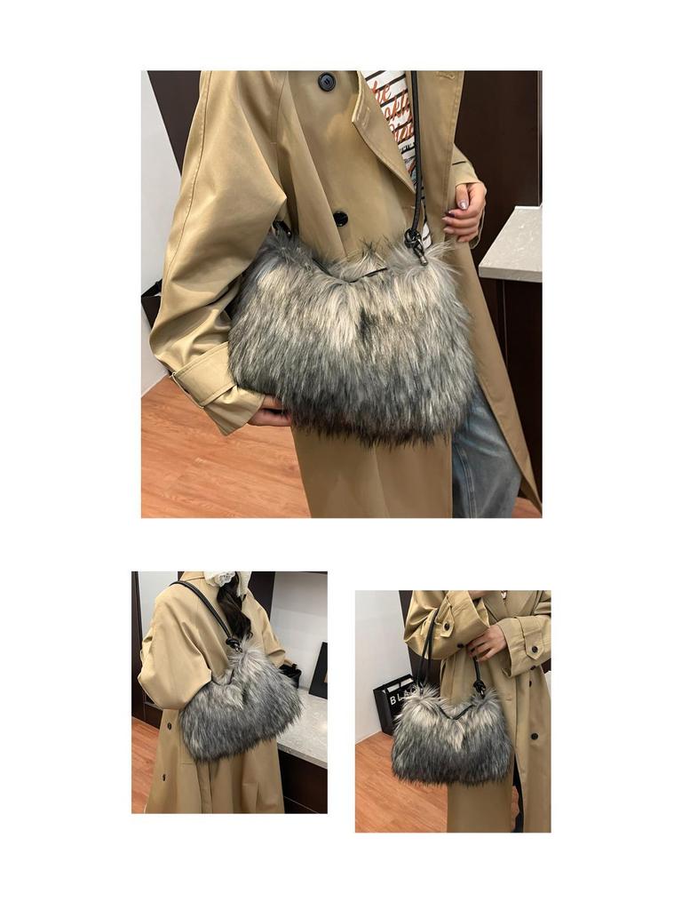Chic Furry Crossbody Bag: Plush Autumn/Winter Handbag