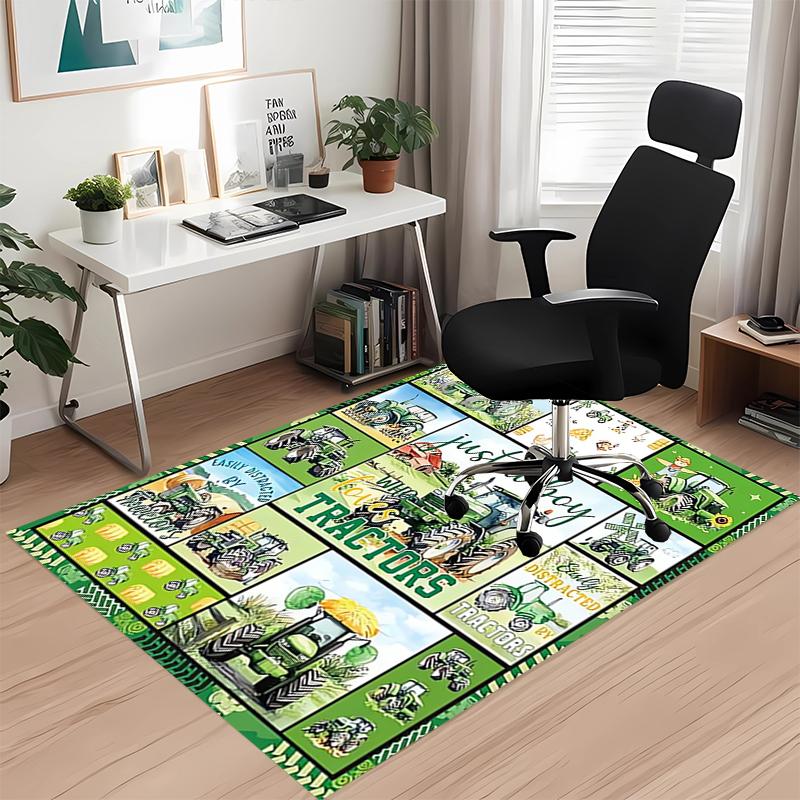 Truck Printed Carpet, for Office Chair Living Room Bedroom Kitchen Room Decor Gifts.