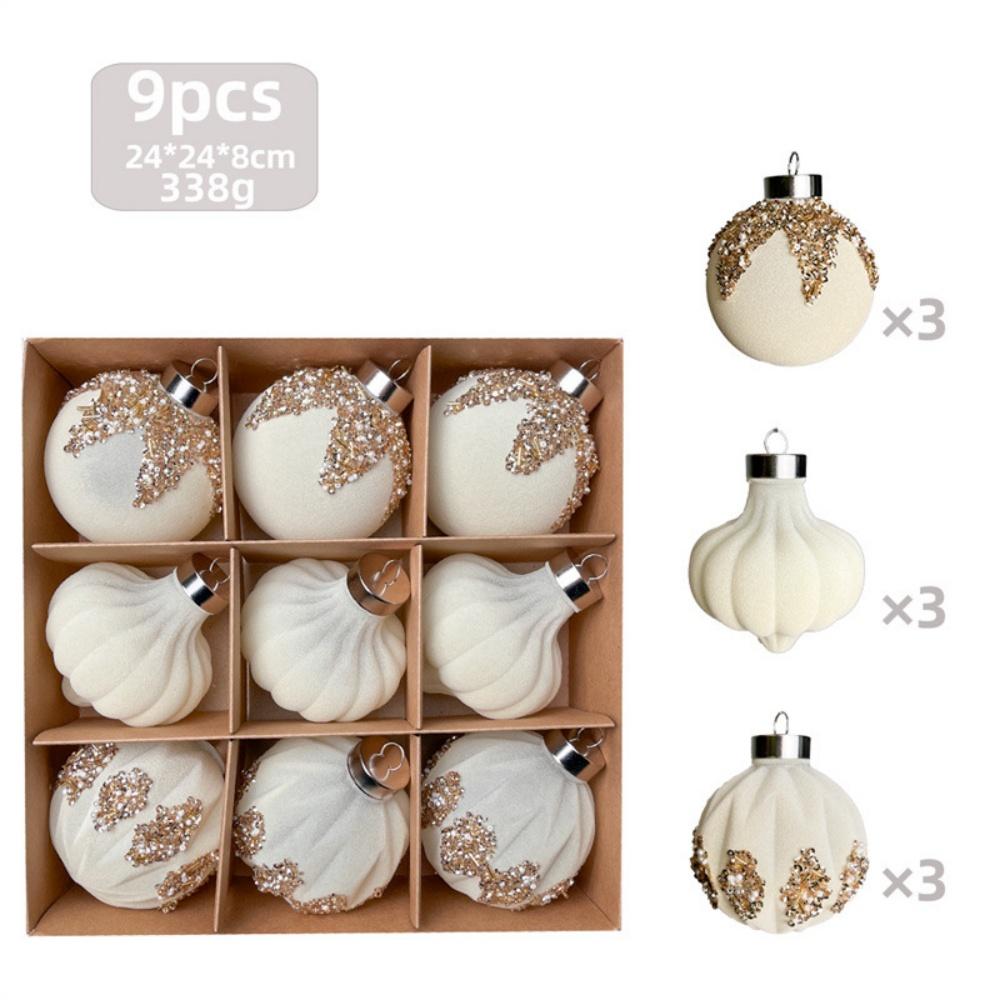 Flocked Velvet Ornaments Exquisite Christmas Ball Ornaments Velvet Christmas Ball Soft-Touch Glitter Sequin Decorations