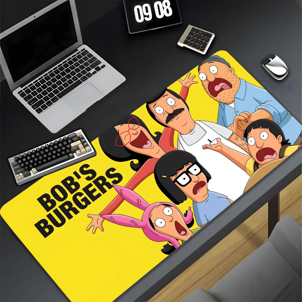 Tappetino per Mouse Cartoon B-Bobs Burgers XXL Gamer Gaming PC Computer Otaku Bordo Bloccato Fai da Te Foto Personalizzata Laptop Notebook Tappetino da Scrivania