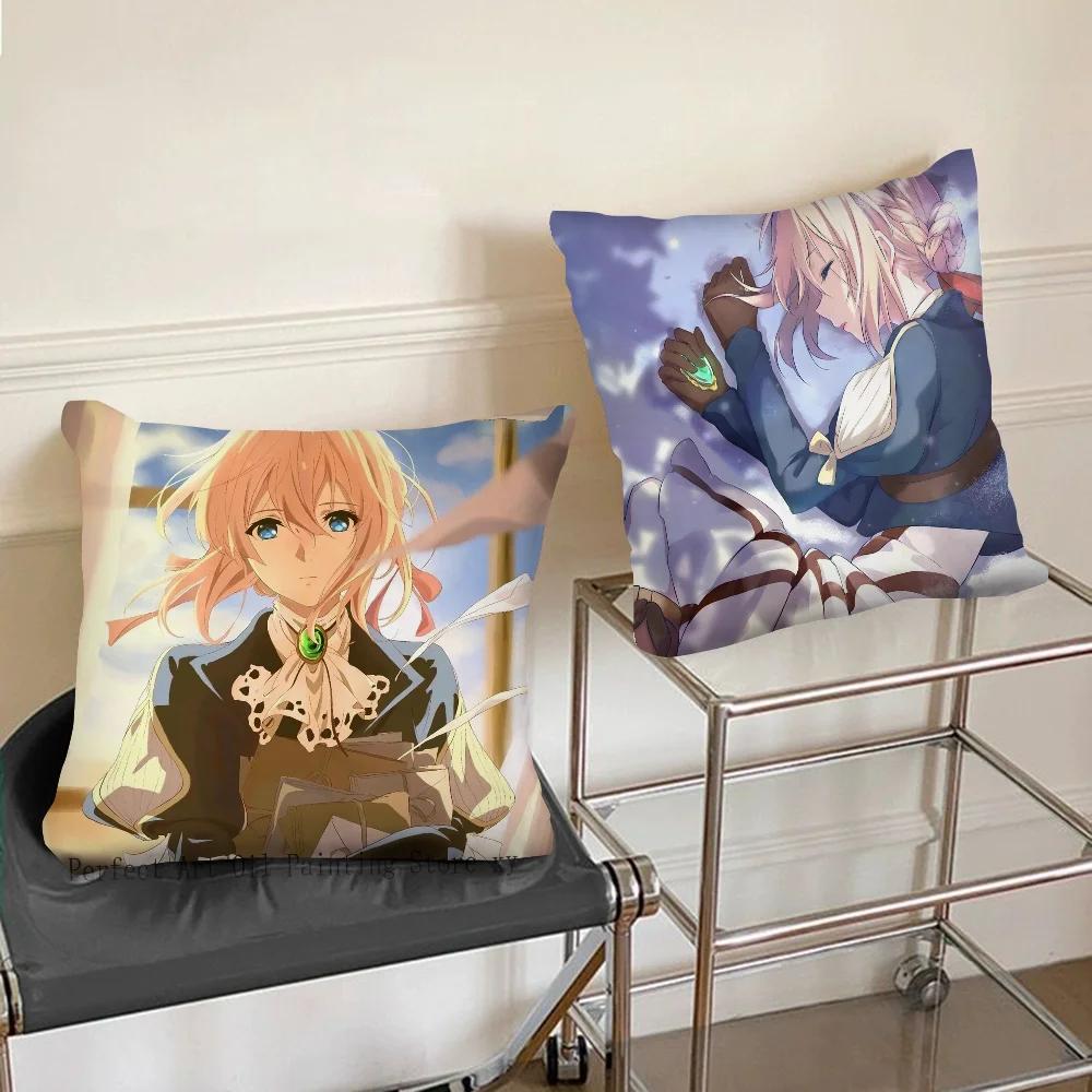 Violet Eternal Garden Animated Movie Pillow Case Square Pillow Bedroom Sofa Leisure Comfort CushionCarLivingRoom Home Decoration