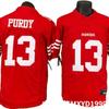Camiseta de Fútbol Americano NFL San Francisco 49ers para Hombre 13 Purdy Roja Corte Regular Algodón Ropa de Aficionado Día de Partido