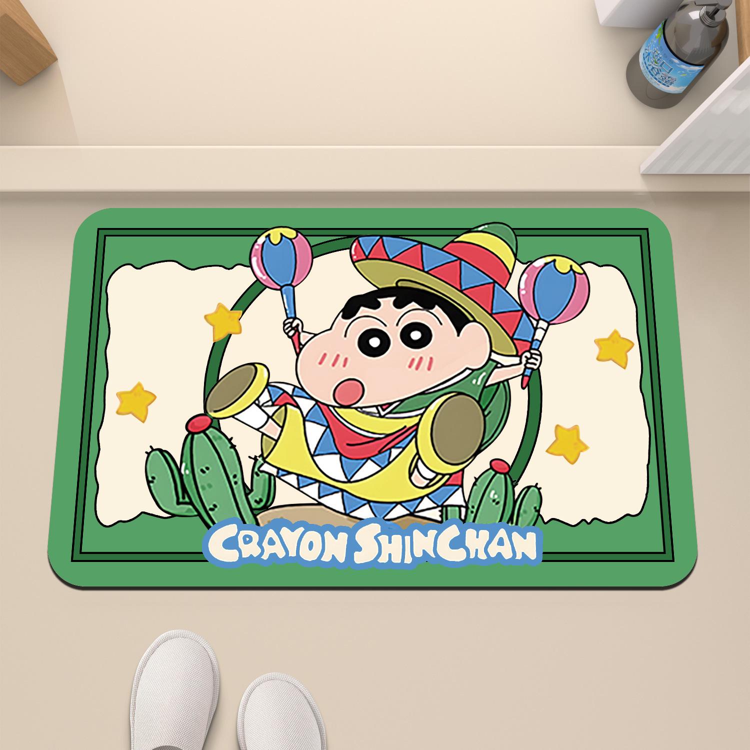

Anime Top Dopamine Crayon Small New Floor Mat Diatom Mud Style Restroom Pad Toilet Mat Moisture-wicking Foot Mat Durable 40 * 60cm
