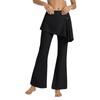 Women's 2-in-1 High Waisted Wide Leg Pants, Casual Solid Color Sports Pants, Yoga Pants