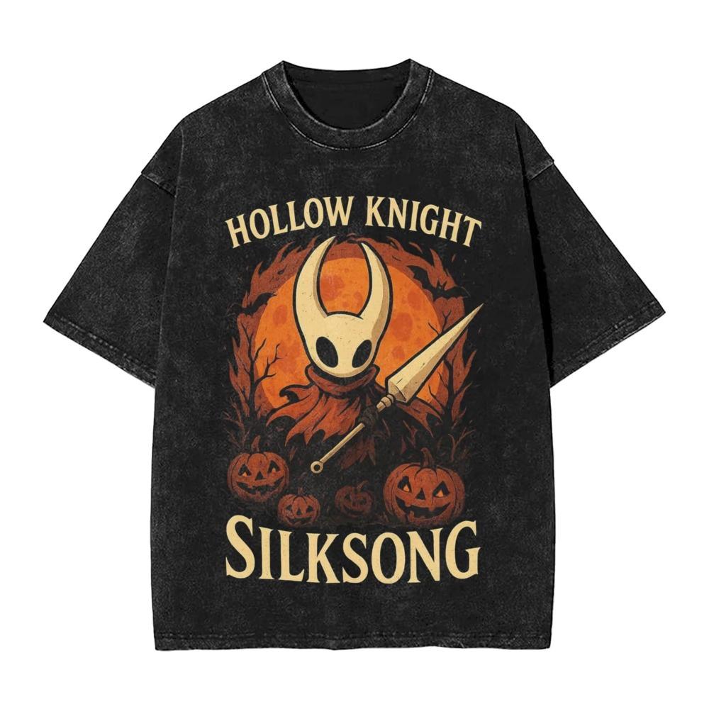 Mode Vintage Herren- und Damen-T-Shirt Hollow Knight Print T-Shirt Locker Kurzarm Streetwear Sommer Lässig Kinder Oberteile Kleidung