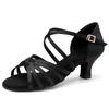 Upgrade  Hot Selling Heel 7/5cm Silk Satin Latin Ballroom BD Dance Latin Shoes Women Dance Shoes