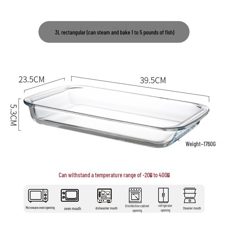 Cilock High Borosilicate Glass Baking & Roasting Dish