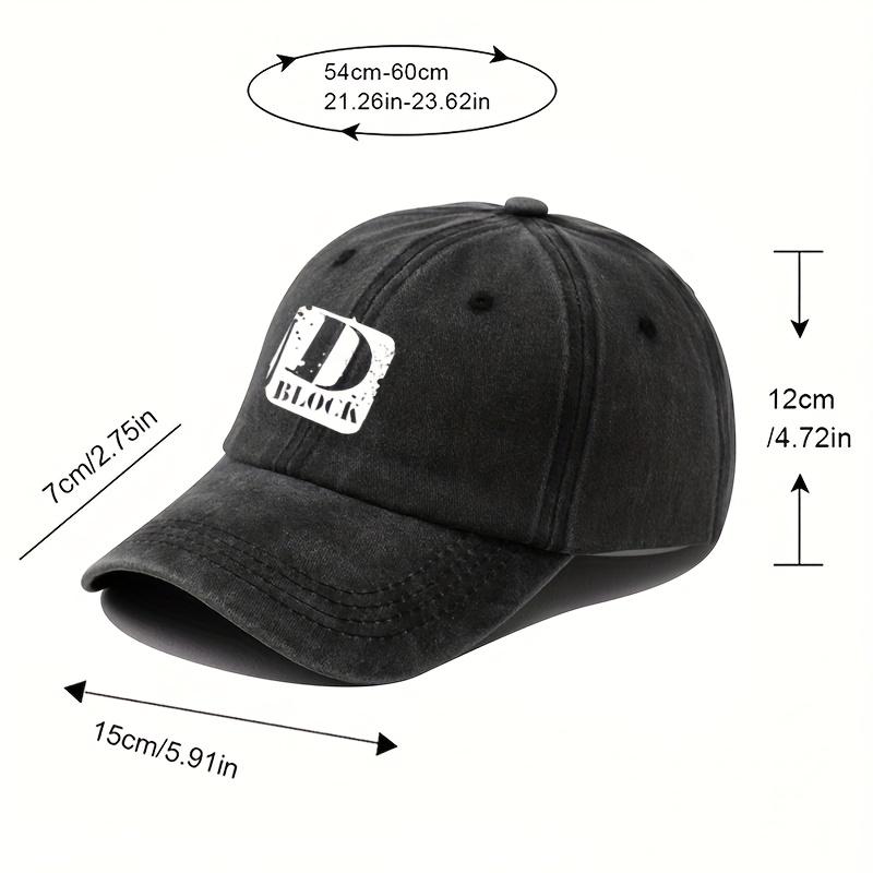 Retro Baseball Cap Curved Brim Hip-hop Hat Curved Brim Letter Print Washed Soft Top Baseball Cap Adjustable