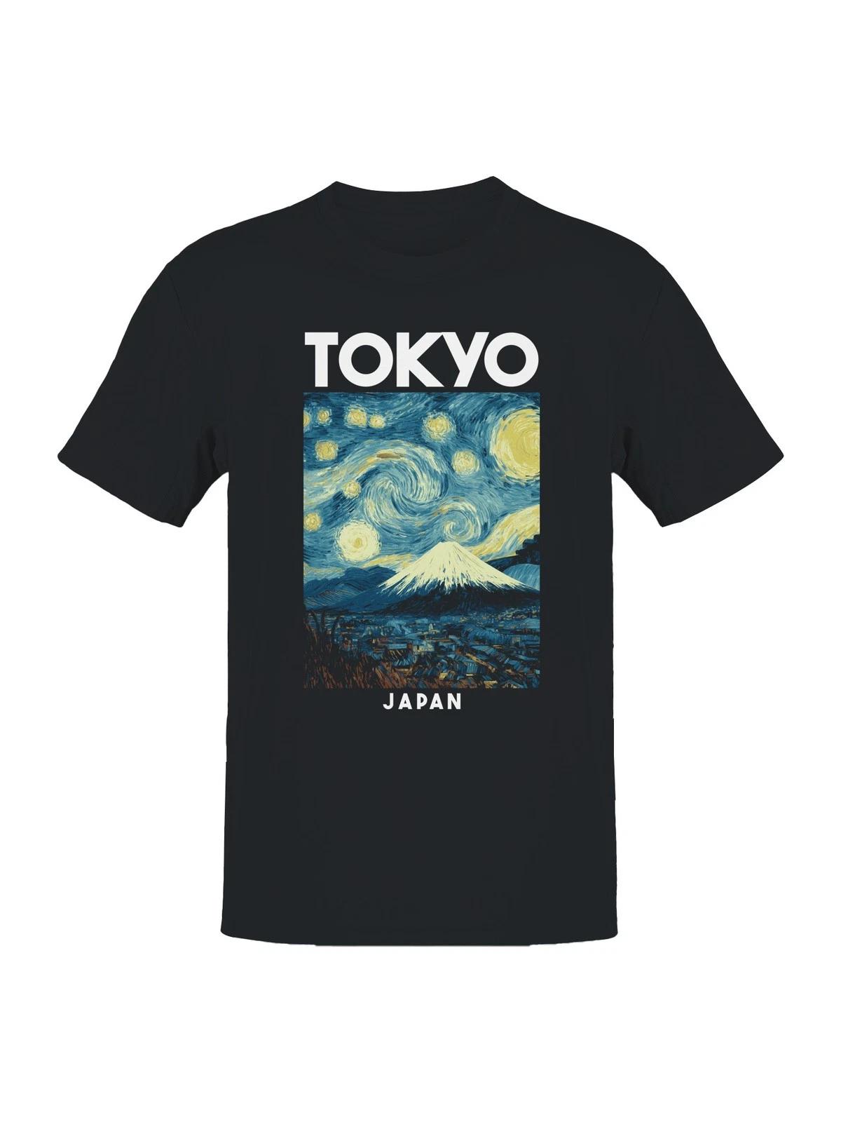 Starry Tokyo Night with Mount Fuji Men s T-shirt XXXXL