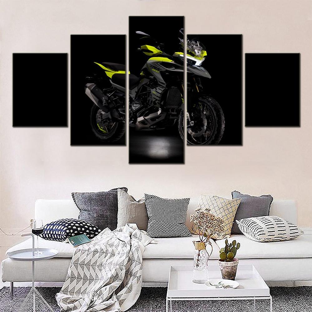

5 Pieces Wall Arts Canvas Bike Poster Painting Black Dark TRK 800 Adventure Motorcycles Wallpaper Home Decor Picture Living Rom 20x35 20x45 20x55cm