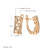 Luxus Roségoldfarbene Hängeohrringe für Damen Geometrischer Ausschnitt Natürliche Zirkonia-Accessoires Mode Vintage-Schmuck