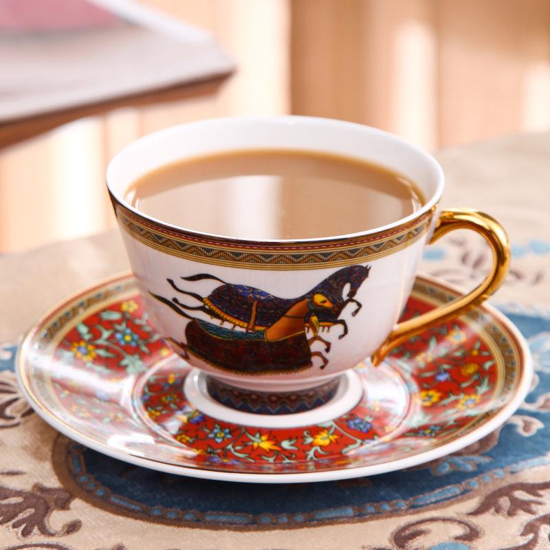 Ceramic Bone Porcelain Coffee Cup and Plate Set