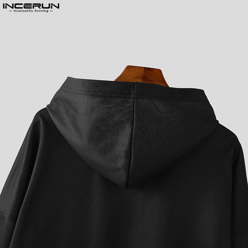 INCERUN Herren Frühling Übergroße Hoodies Langarm Stern Print Kapuzen Sweatshirts