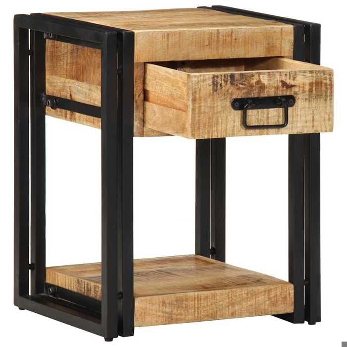 VidaXL Bedside Tables 2 Pcs 40x35x50 Cm Solid Raw Mango Wood, Bedside Cabinet, Bedroom Furniture, Table 4016689