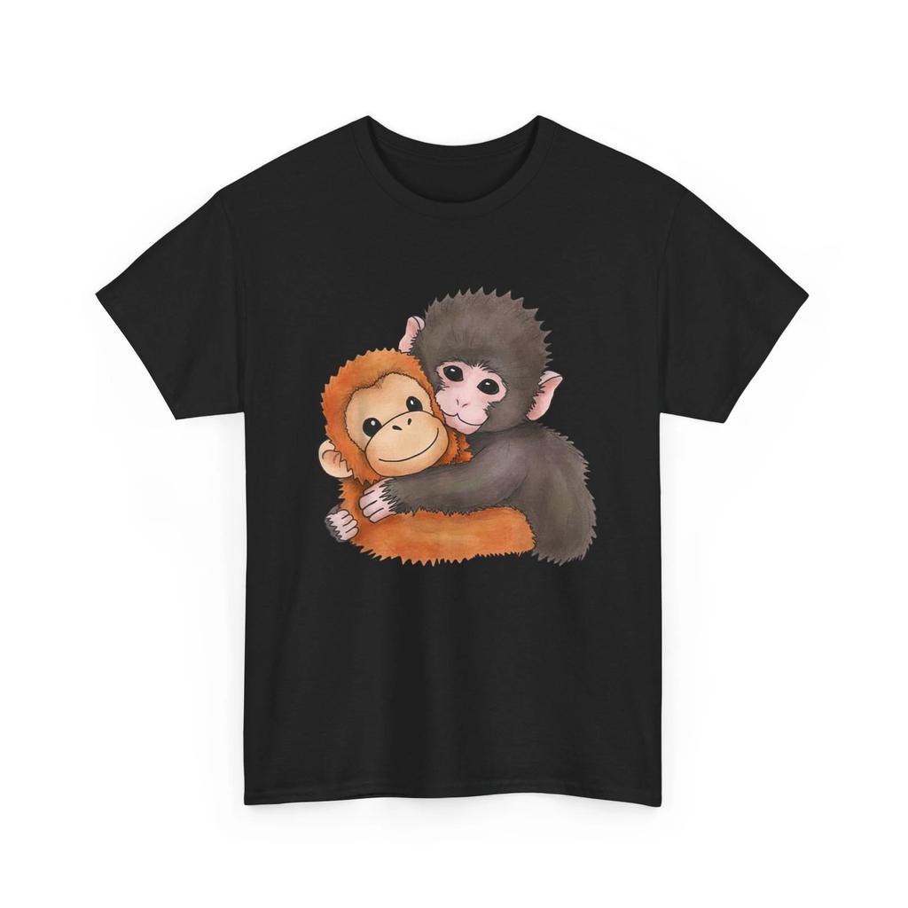 Baby Monkey Cute T-Shirt, Punch Baby Monkey Plush Hugging Shirt
