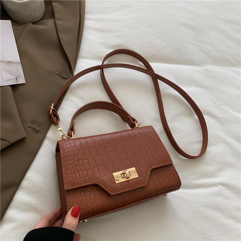 Fashion Forward Small Square Bag Pu Leather Trendy Shoulder Bag For Women коричневый