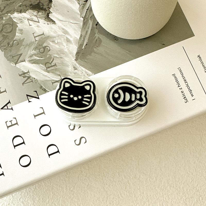 1pc Mini Contact Lens Case for Eyes Travel Kit Holder Cartoon Cute Cosmetic Contact Lenses Case Box Container Travel Accessaries