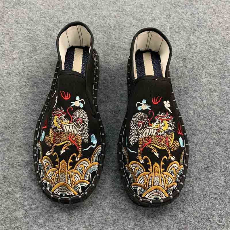 Order A Size Up Hand Embroidered Old Beijing Cloth Shoes Canvas Shoes Couple Casual Shoes