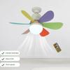E27 Fan Lamp Tri-color Dimming Home Bedroom Kids Study Room Living Room Fan Lamp Infinitely