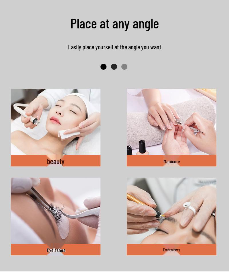 Half-Moon Shadowless Nail and Beauty Desk Lamp with Diamond Stand