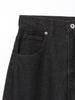 Pants Turnback Wide Denim Pants BLACK S [Beams Heart] (S-M) Women's