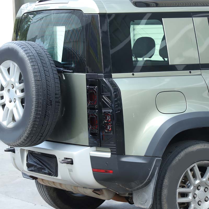 For Land Rover Defender 90 110 20-25 ABS Glossy black Car Rear Brake Light Wide Indicator Light Protective Net Cover Accessories