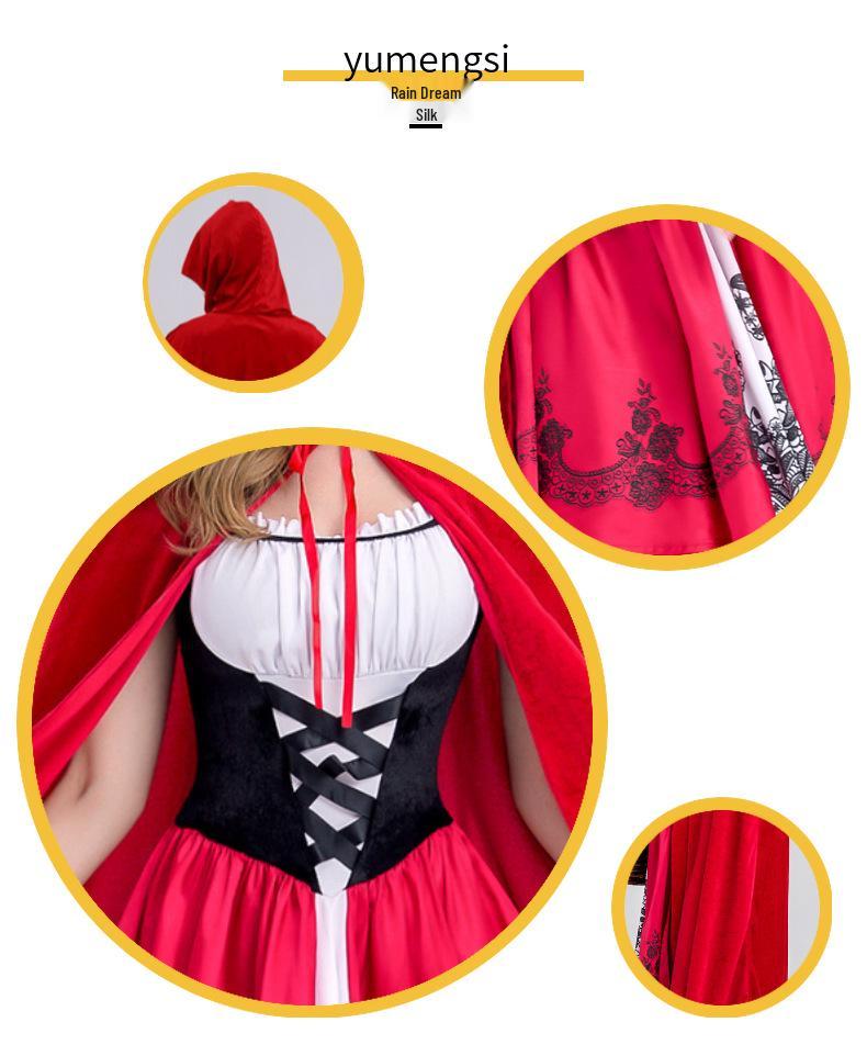 Erwachsenes Rotkäppchen Halloween & Weihnachten Cosplay Kostüm für Rollenspiel & Bühne