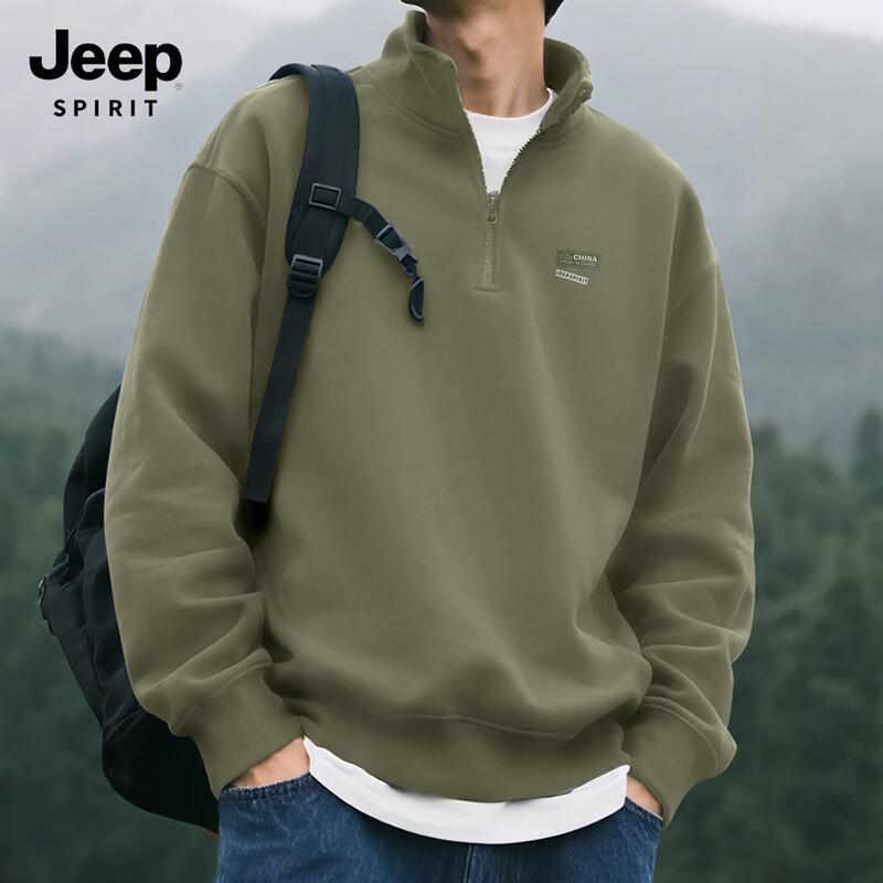 JEEP SPIRIT Men s Half-Zip Pullover Sweatshirt M