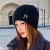 Rabbit Fur Knitted Hat Women's Autumn and Winter Thickened Cold-proof Ear Protection Hat, Wool Hat After Keeping Warm