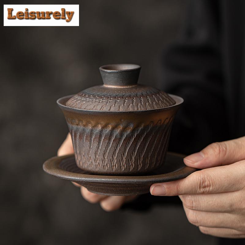 Teekanne im chinesischen Stil mit vergoldeter Eisenglasur, handgefertigt, Springmesser-Muster, Kanne, Teekessel, chinesisches Kung-Fu-Teeservice, Dekoration