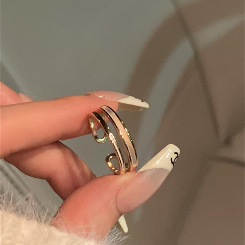 

Ins Style Elegant Drip Glaze Ring For Women Dainty Geometric Copper Accessory Fashion