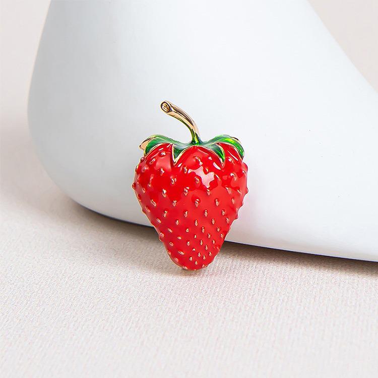 Rhinestone Watermelon Brooch Pin - Creative Fruit Design Corsage Accessories