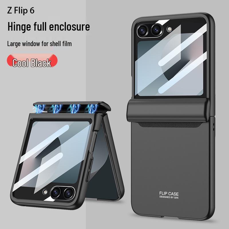 Samsung Z Flip 6 Ultra-thin Foldable Phone Case with Large Window and Magnetic Buckle