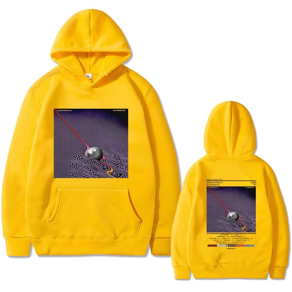 Tame Impala Currents Męska bluza z kapturem z nadrukiem dwustronna Bluza z kapturem zespołu Lndie Pop rock Retro moda Bluza
